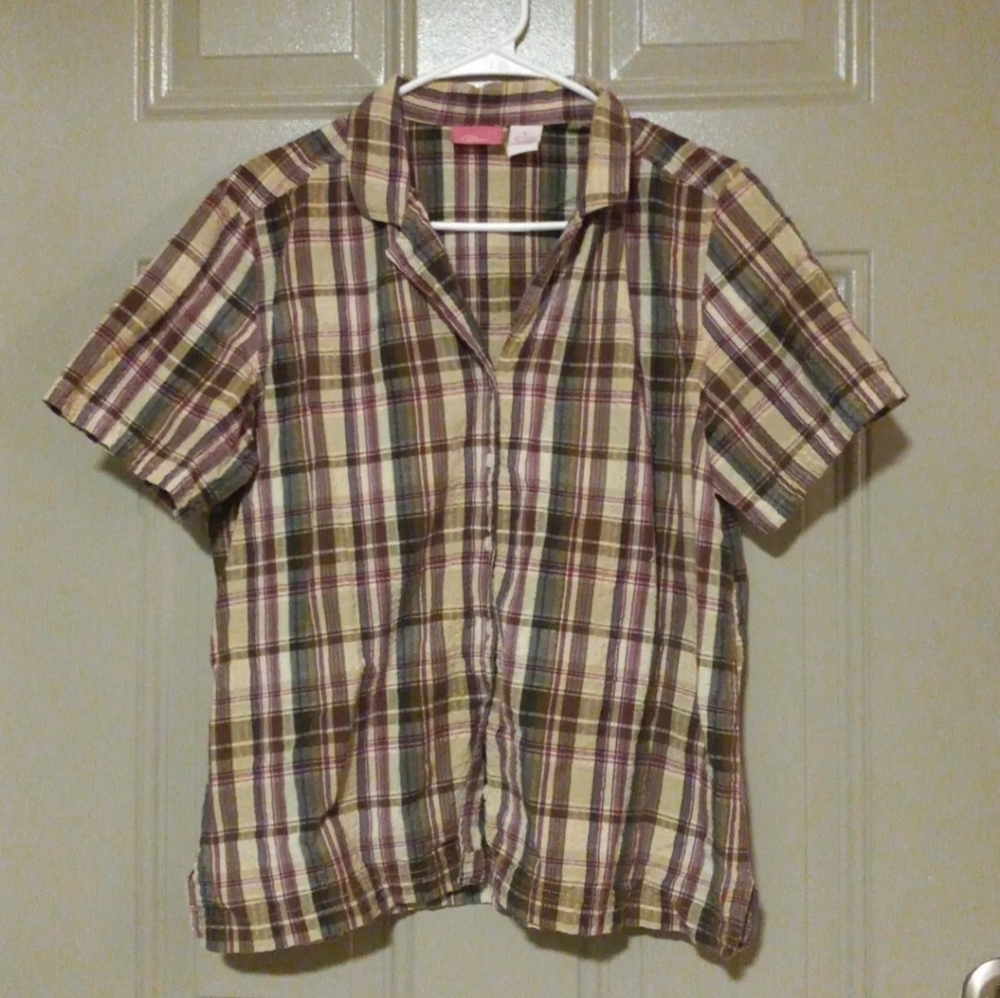 pappagallo Woman Button Up,blouse Shirt top Size L